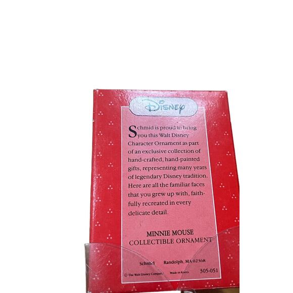 Schmid Disney Minnie Mouse Collectible Ornament 1980s Vintage in Box - Picture 4 of 5